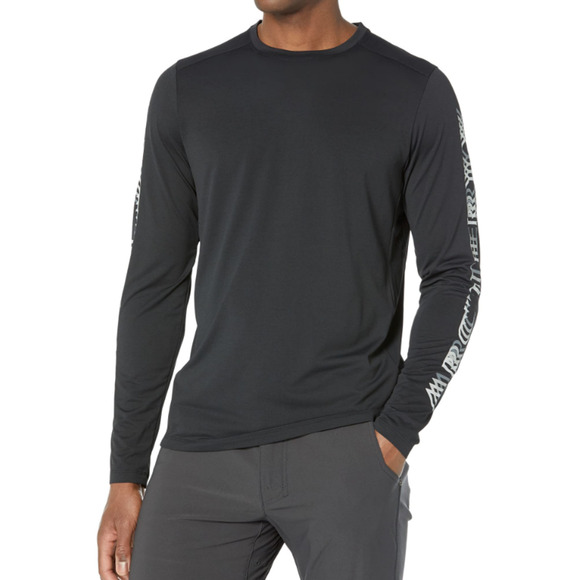 Arc'teryx Mens Cormac Logo Shirt Tee Long Sleeve Large Black Outdoor Active NWT - Picture 1 of 10
